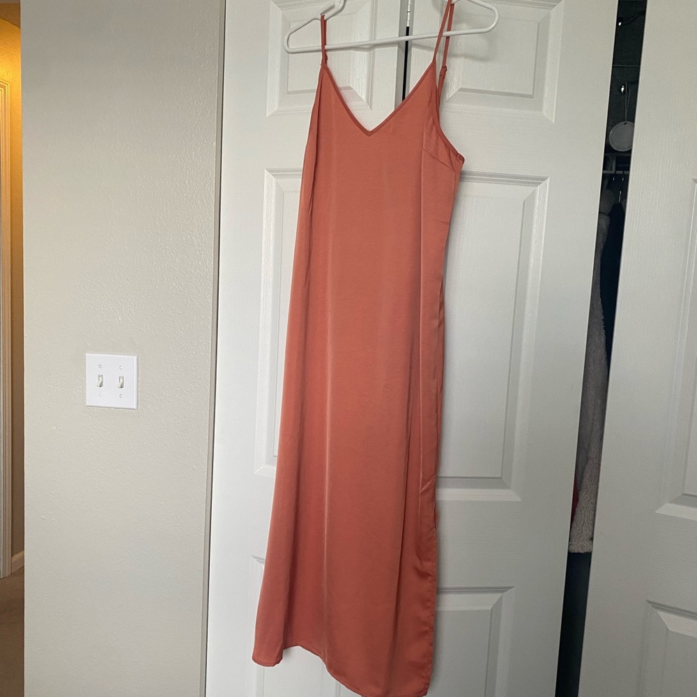 Silk midi slip dress
